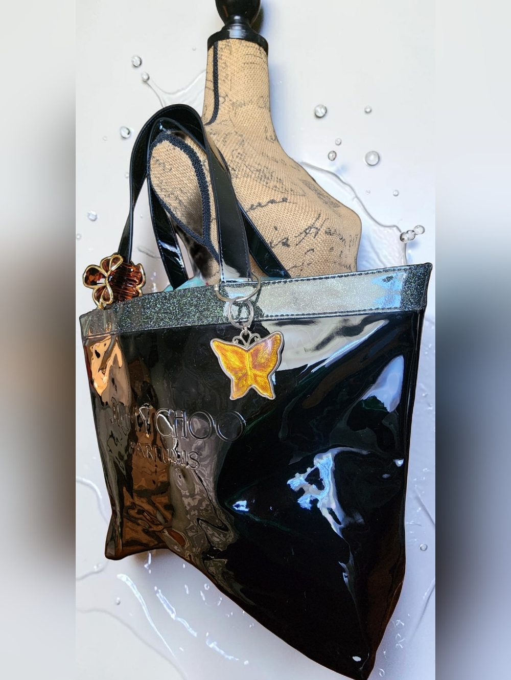 Jimmy Choo Parfums Black Patent Tote Bag - Picture 7 of 15